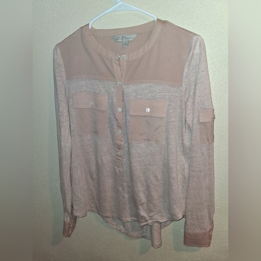 Banana Republic Heritage Collection Henley Linen Tan XS